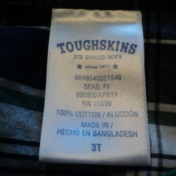 Toughskins Boys Size 3T Monsters Rock Layered Look Long Sleeved Shirt Plaid - Picture 6 of 6